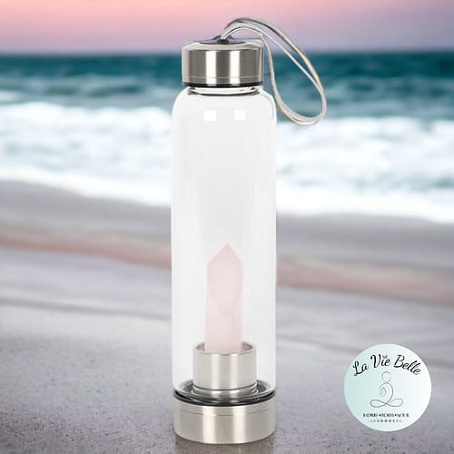 Rose Quartz Water Bottle. Purifying in every sip