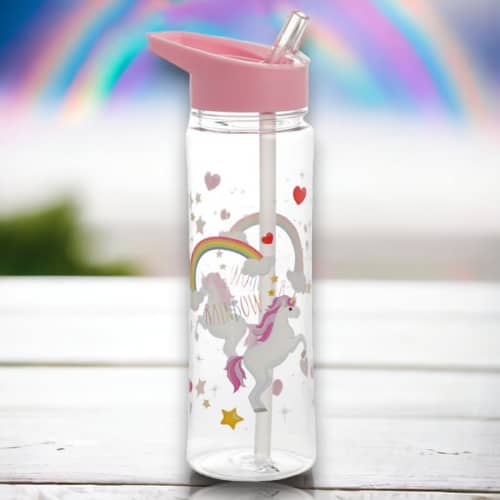 Shatterproof Unicorn and Rainbows Water Bottle